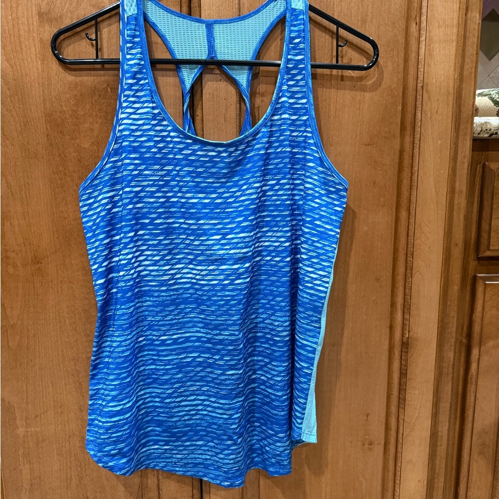 Under Armour Blue Patterned Racerback Tank Top